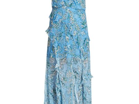 Aero Blue Paisley Avenel Midi Dress For Sale