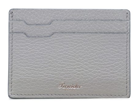 360 Leather Card Holder in Grey Discount