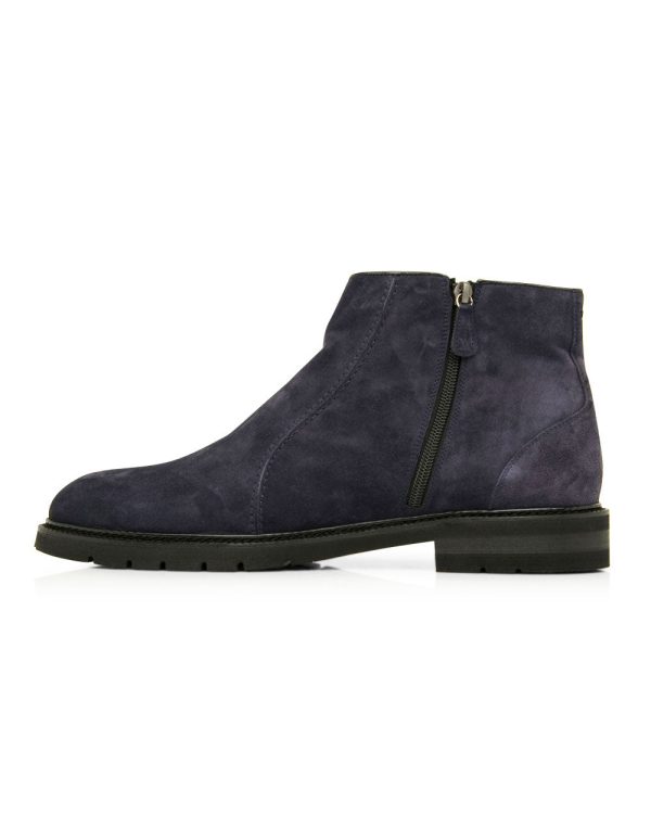 Suede Slip On Boot in Navy Hot on Sale