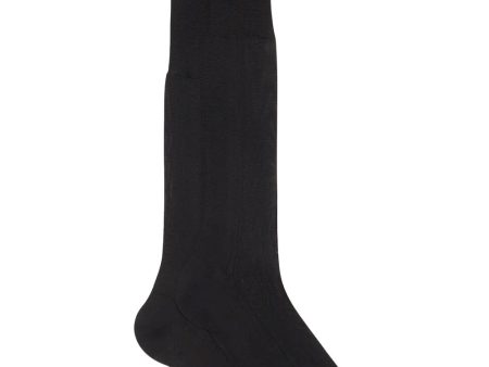 Silk Over the Calf Socks in Black For Discount