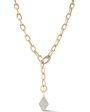 18k Rose Gold Oval Diamond Chain Link Necklace Online Hot Sale