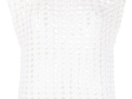 White Open Knit Vest Online