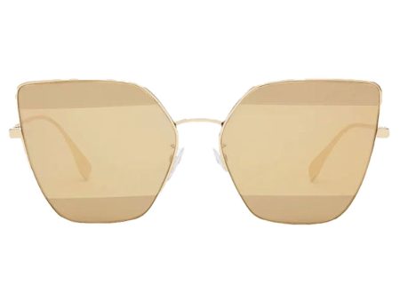 Stripes Sunglasses in Gold and Brown Online Hot Sale