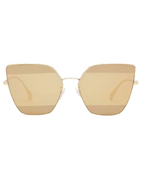 Stripes Sunglasses in Gold and Brown Online Hot Sale