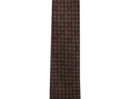 Wine and Grey Silk Houndstooth Tie Sale