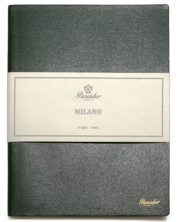 Small Milano Leather Notebook in Green For Discount