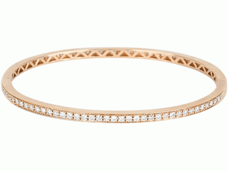 18k Rose Gold Diamond Oval Bangle Bracelet Cheap