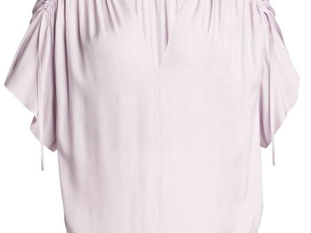 Violette Ruched Flutter Sleeve Blouse Online Hot Sale