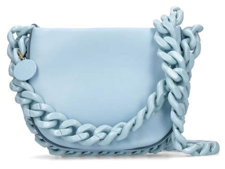 Small Puffy Tonal Frayme Shoulder Bag in Light Blue For Cheap