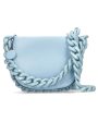 Small Puffy Tonal Frayme Shoulder Bag in Light Blue For Cheap