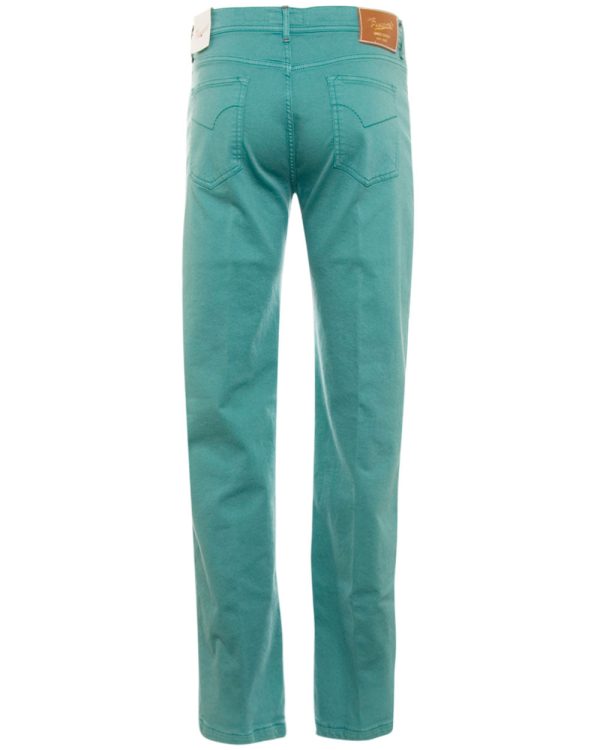 Teal Cotton and Cashmere 5 Pocket Pant Online