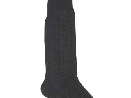 Vertical Striped Over the Calf Socks in Anthrocite Sale