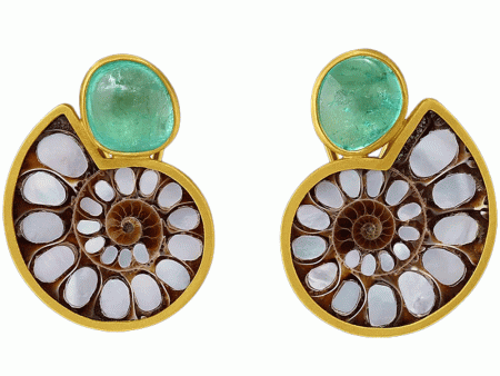 22k Yellow Gold Nautilus Earrings Hot on Sale