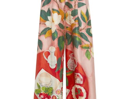 Begonia Floral Mikado Wide Leg Pant Online now