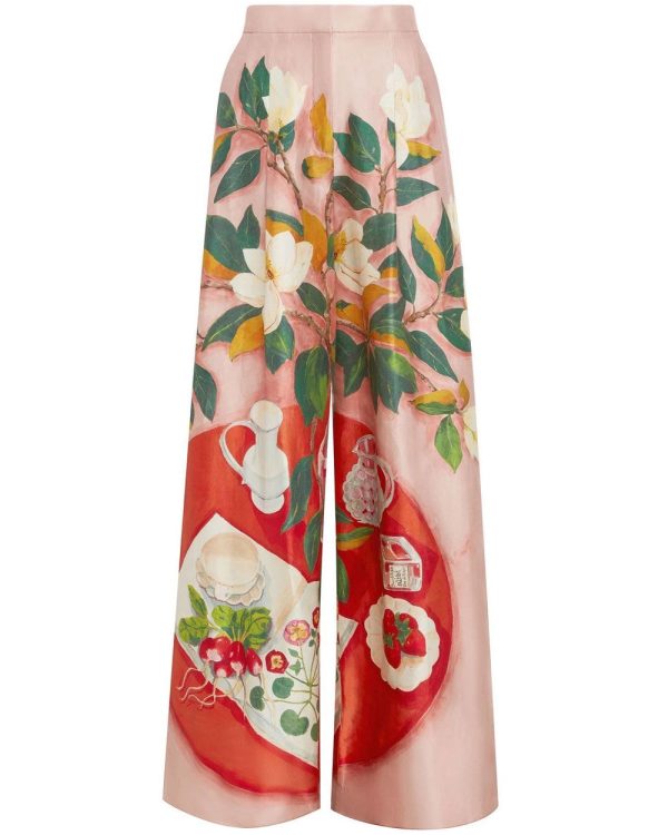 Begonia Floral Mikado Wide Leg Pant Online now