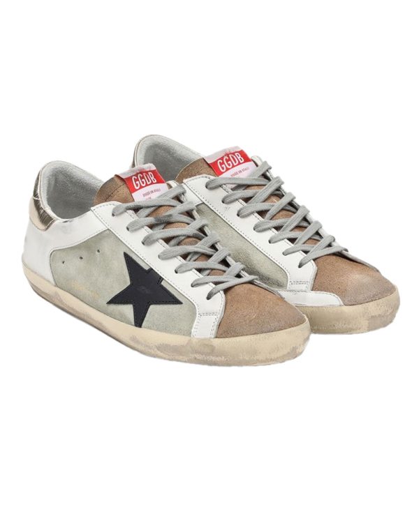 Super Star Sneaker in White, Brown, and Gray Online