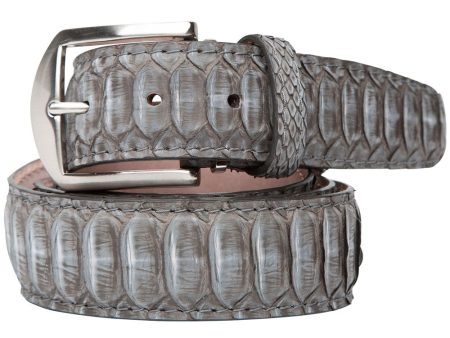 Sueded Python Belt in Grey Sale