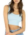 Sky Blue Bardot Cashmere Blend Crop Top Supply