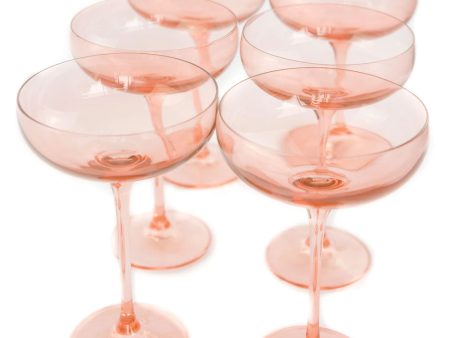 Blush Pink Champagne Coupe Stemware Online now