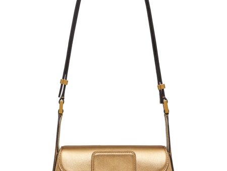 V-Logo Small Chain Shoulder Bag in Antique Brass For Sale