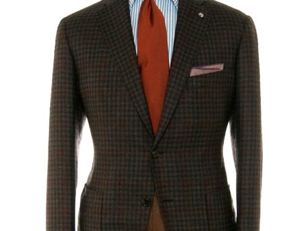 Steel Blue and Orange Check Deconstructed Jacket Online Sale