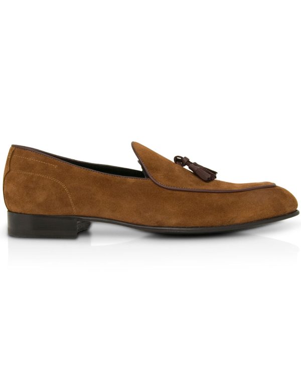 Suede Tassel Loafer in Land Fashion