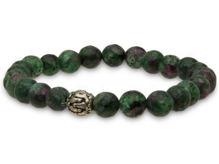 Zoisite with Ruby and Pewter Bracelet Online now