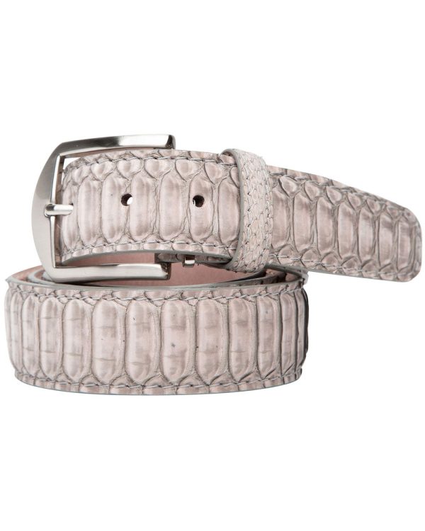 Sueded Python Belt in Tan Online Hot Sale