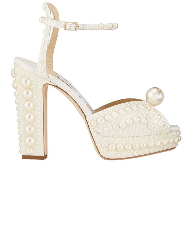 Sacaria 120 Pearl Platform Sandal in White Discount