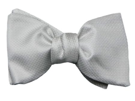 Silver Self-Tie Bow Tie For Discount