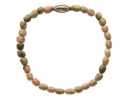 Unakite Tribal Sterling Silver Beaded Bracelet Online