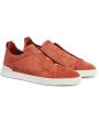 Suede Triple Stitch Sneaker in Rust For Sale