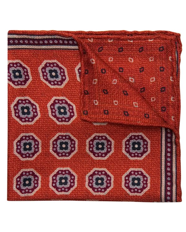 Rust Medallion Pocket Square Supply