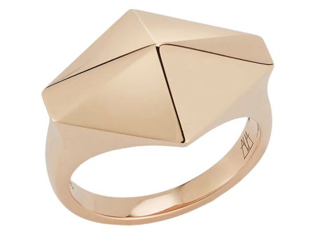 18k Rose Gold Sydney Large Origami East-West Ring For Discount