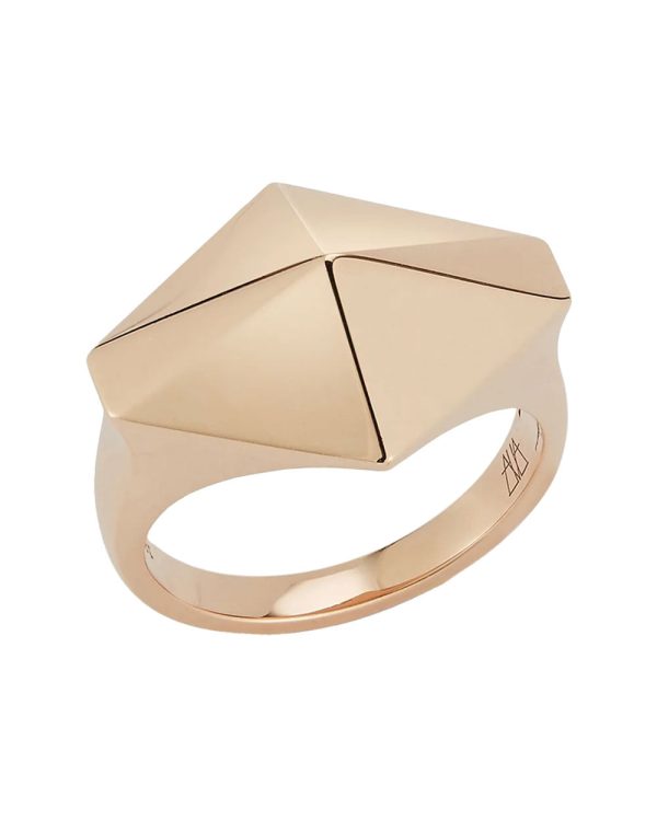 18k Rose Gold Sydney Large Origami East-West Ring For Discount