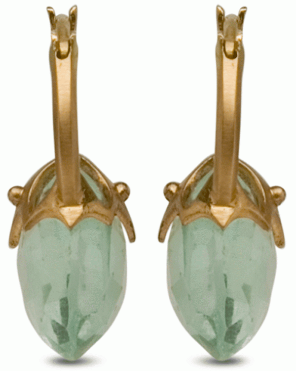 22k Yellow Gold Hex Earrings For Sale