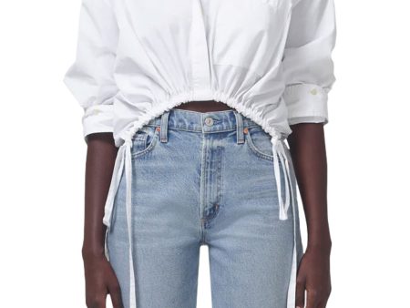 White Drawstring Alexandra Shirt on Sale