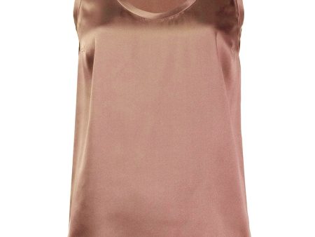 Rose Gold Silk Scoopneck Tank on Sale