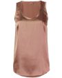 Rose Gold Silk Scoopneck Tank on Sale