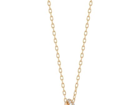 18k Rose Gold Diamond Pavé Link Chain Necklace on Sale