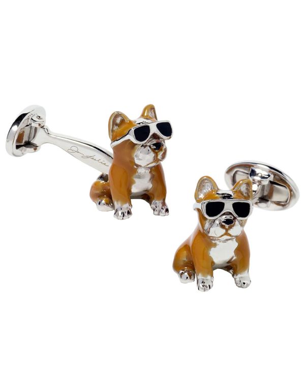 Sterling Silver French Bulldog Cufflinks Discount