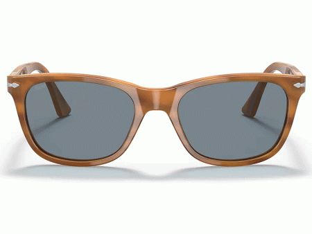 Striped Brown With Light Blue Lens Sunglasses Hot on Sale