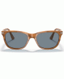 Striped Brown With Light Blue Lens Sunglasses Hot on Sale