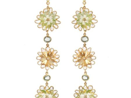 20k Yellow Gold Diamond and Sapphire Affinity Earrings Online Hot Sale