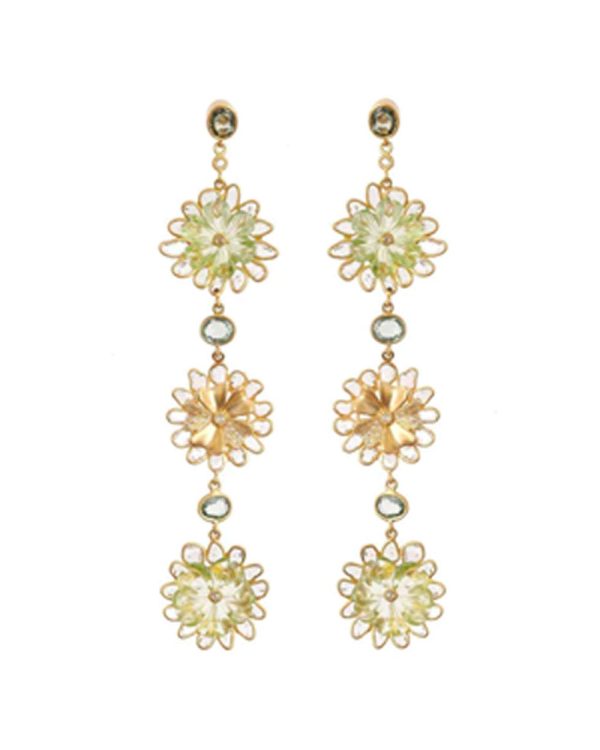 20k Yellow Gold Diamond and Sapphire Affinity Earrings Online Hot Sale