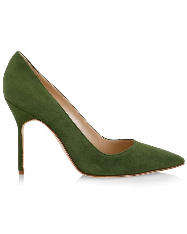 BB Suede Pump in Green Online Sale