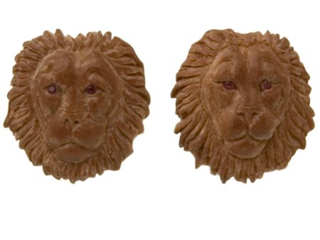 Sterling Silver Lion Head Cufflinks For Sale