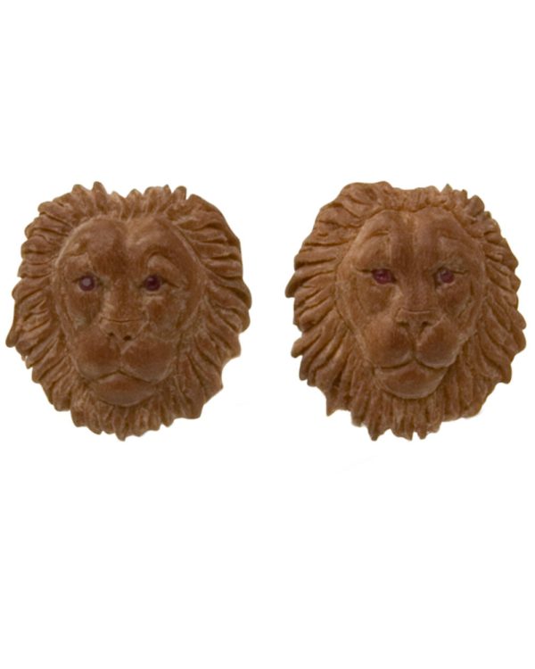 Sterling Silver Lion Head Cufflinks For Sale