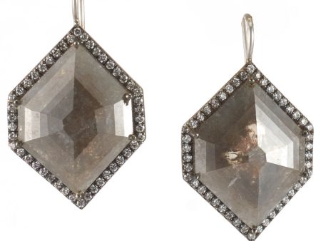 Rough Cut Diamond Slice Earrings For Cheap