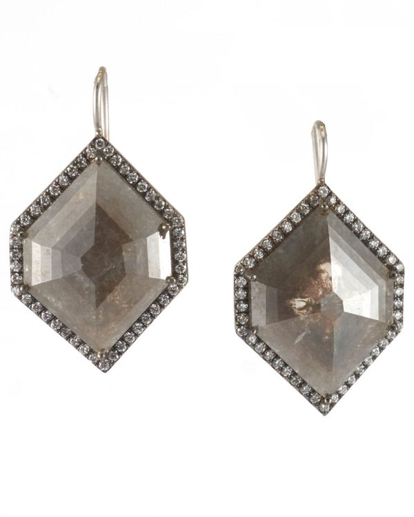 Rough Cut Diamond Slice Earrings For Cheap